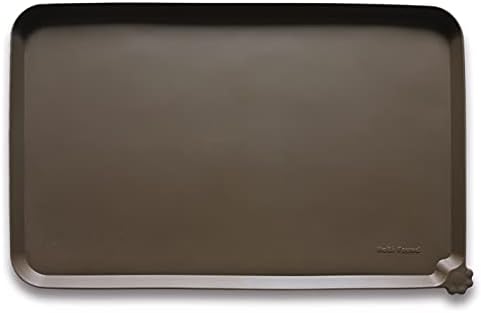 Hoki Found Large Silicone Pet Food Mats Tray - Non Slip Pet Dog Cat Bowl Mats Placemat - Dog Pet Cat Feeding Mat - Waterproof Dog Cat Food Mats -Pet Water Mats for Floors - Coffee by Hoki+Found