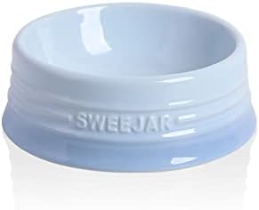 Sweejar Gradient Dog Bowl, Ceramic Dog Food Dish for Puppy and Kitten, Porcelain Pet Bowl for Food and Water 8 oz (Gradient Light Blue) by Sweejarco1949