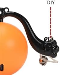 Interactive Remote Control Cat Toy Ball,Smart Motion-Activated Self-Rolling Ball with Sound&LED&Detachable Feather,Rechargeable Indoor Hunting Exercise Toy for Bored Indoor Cats and Kittens Orange