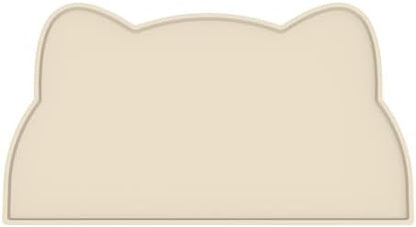 Cat Food Mat, Silicone Non Slip Dog Bowl Mat Waterproof Cat Feeding Mat Stop Food Spills and Water Messes Out to Floor Pet Food Mat (Beige, 24'' x 14'') by TOKAYIFE