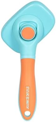 One for Pets 360-degree Rotating Head Self-Cleaning Dog&Cat Slicker Brush, Cat Brush with Release Button, Indoor Cats Shedding, for Cat and Dog Grooming (Green & Orange) by OneforPets