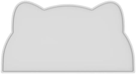 Cat Food Mat, Silicone Non Slip Dog Bowl Mat Waterproof Cat Feeding Mat Stop Food Spills and Water Messes Out to Floor Pet Food Mat (Light Gray, 17" x 10") by TOKAYIFE