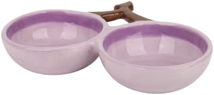 10° Tilted Ceramic Cat Bowls Set - Elevated Food & Water Dishes, Ergonomic Design for Easy Feeding for Cats, Kittens & Small Dogs, 9.4" x 5.1" x 2.3" (Purple) by Unknown