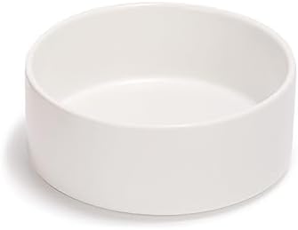 SPUNKYJUNKY 13.5OZ Ceramic Dog and Cat Bowl, Modern Cute Weighted Food Water Bowl for Replacement White (1 Pack) by SPUNKYJUNKY