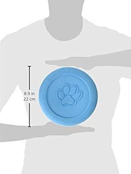 West Paw Zogoflex Zisc Dog Flying Disc, High Flying Aerodynamic Disc for Dogs Puppy – Lightweight, Floatable Disc for Fetch, Tug of War, Catch, Play – Doubles as Food/Water Bowl, Large 8.5", Aqua Blue