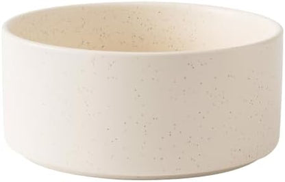 6'' Ceramic Dog Bowl - 30Oz Classic Dogs Food & Water Bowl for Small and Medium Breed Dogs, Heavy Duty Non-Slip Dog Dishes, Food Grade Pet Bowl, Dishwasher & Microwave Safe, Speckled Beige by Welloyed
