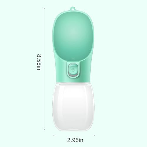 Portable Dog Water Bottle 300ml Leak Proof Pet Drinking Bottle for Dogs & Cats, Outdoor Travel Water Dispenser for Walking Hiking Camping (Lake Green) - Image 5