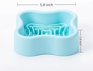 Silicone Slow Feeder Dog Bowl, Non-Slip Pet Food Bowl for Small & Medium Dogs Cats, Interactive Slow Eating Bowl, Puzzle Toy for Pets Food Training, Healthy Eating Aid, Anti-Choking