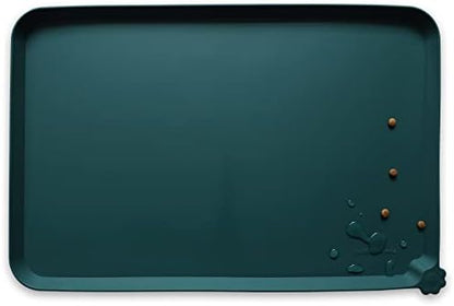 Hoki Found XX-Large Silicone Non Slip Pet Dog Cat Bowl Mats - Placemat for Feeding - Waterproof for Carpet - Dark Cedar by Hoki+Found