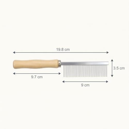 Silver Dog and Cat Combs For Grooming Long Haired Cats and Dogs - Pet Dog Cat Comb Stainless Steel Pin Teeth Wooden Handle Grooming Fur Hair Brush - Comb Removes and Prevents Matted Fur，Grooming - Image 2