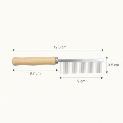 Silver Dog and Cat Combs For Grooming Long Haired Cats and Dogs - Pet Dog Cat Comb Stainless Steel Pin Teeth Wooden Handle Grooming Fur Hair Brush - Comb Removes and Prevents Matted Fur，Grooming - Image 2