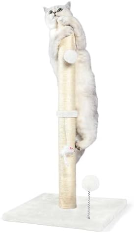ANWA 32" Tall Sisal Cat Scratching Posts Tree for Indoor Cats Adults, White by ANWA