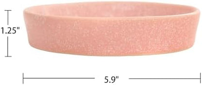 Ceramic Slow Feeder Cat Bowl, 6 Inch Shallow, Whisker Friendly, Dishwasher Safe (Pink) - Image 3