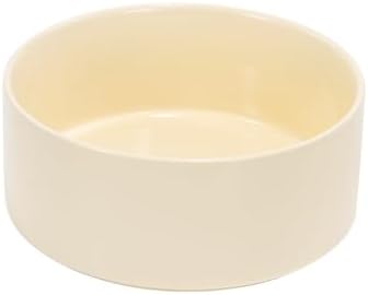 SPUNKYJUNKY 60 OZ Ceramic Dog and Cat Bowl, Modern Cute Weighted Food Water Bowl for Replacement Beige (1 Pack) by SPUNKYJUNKY