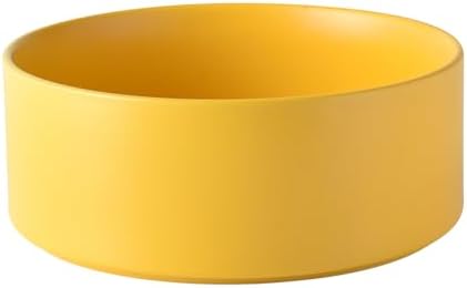 8'' Ceramic Dog Bowl - 70Oz Classic Dogs Food & Water Bowl for Medium and Large Breeds, Heavy-Duty Non-Slip Dog Dish, Food Grade Stoneware Pet Bowl, Dishwasher & Microwave Safe, Yellow by Welloyed