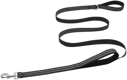 Hikiko 6FT Double Handle Traffic Dog Leash Reflective,Black by Hikiko