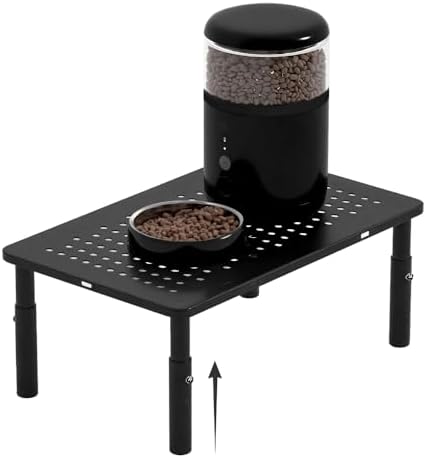 W‌SOWX Adjustable Automatic Cat Feeder Stand, Elevated Cat Food Stand,Black by Unknown