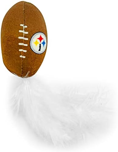 BEST PLUSH CAT TOY NFL PITTSBURGH STEELERS Complete Set of 3 piece Cat Toys filled with Fresh Catnip. Includes: 1 Helmet Cat Toy, 1 Football Cat Toy with Feathers & 1 Beer Bottle. Beautiful Team LOGOS - Image 5