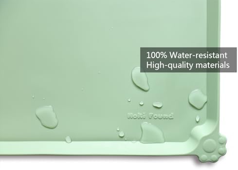 Hoki Found Silicone Non Slip Pet Food Mats - Bowl Placemat for Dogs Cats - Waterproof for Carpet - Jade - Image 3