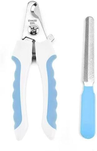 Dog Nail Clippers and Cat Nail Clipper Set with Light—Safe, Easy, and Precise Grooming Tool for Dogs, Cats, Puppies, and Small Pets (Blue)