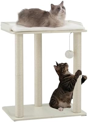 FourFurPets Modern Cat Tree for Large Cats, Full Sisal Cat Scratching Post by FourFurPets