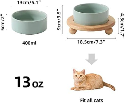 Havniva Raised Cat Bowl 5.1” Elevated Ceramic Cat Food and Water Bowl - Image 4