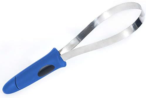 BOTH WINNERS Dual-Sided Shedding Blade with Stainless Steel Blade De-Shedding Tool for All Dog Coat Types- Soft Touch Grip (BLUE) by BOTH+WINNERS