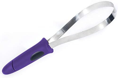 BOTH WINNERS Dual-Sided Shedding Blade with Stainless Steel Blade De-Shedding Tool for All Dog Coat Types- Soft Touch Grip (PURPLE) by BOTH+WINNERS