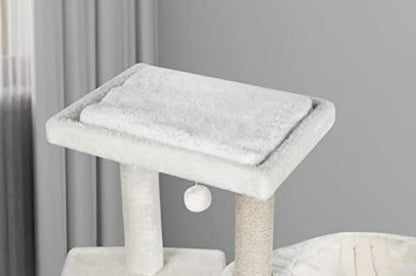AIWIKIDE Cat Tree Has Scratching Toy with A Ball Activity Centre Cat Tower Furniture Jute-Covered Scratching Posts (Beige, 36.6'') - Image 4
