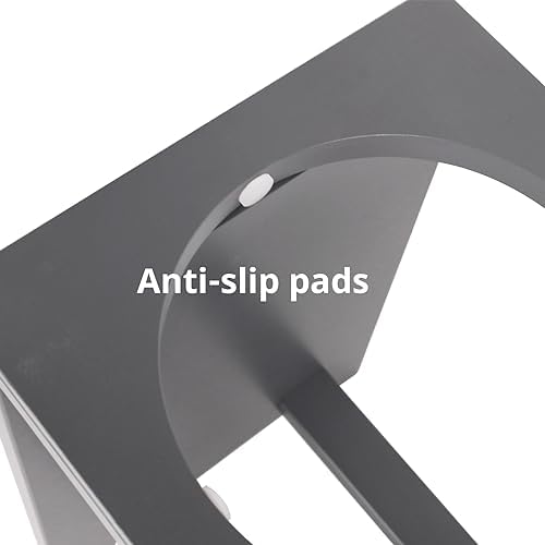 HTB Elevated Dog Bowl Stand with 2 Stainless Steel Bowls-14 H X-Large Grey - Image 2