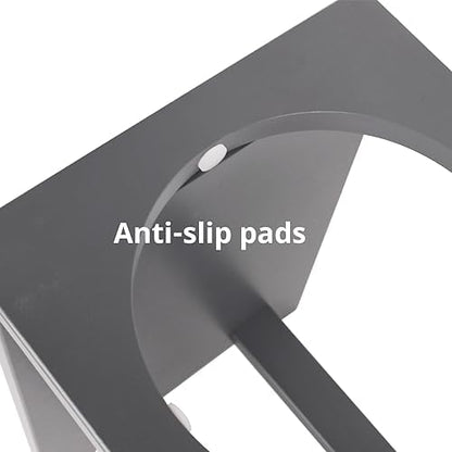 HTB Elevated Dog Bowl Stand with 2 Stainless Steel Bowls-14 H X-Large Grey - Image 2