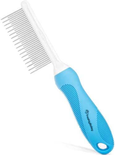 Grooming Comb for Long & Curly Hair in Dogs & Cats - Top Pet Detangler Brush - Removes & Prevents Matted Fur - Perfect for Goldendoodle, Poodle Mixes, and Cat Undercoat by FreshlyBailey