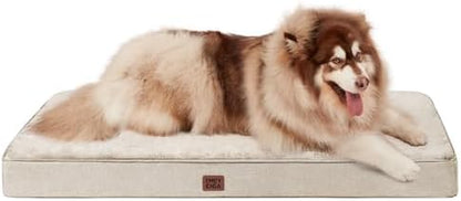 EHEYCIGA XXL Washable Dog Crate Bed with Memory Foam, 47x29Inch, Beige by EHEYCIGA