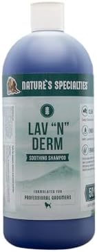 Nature's Specialties Lav-N-Derm Ultra Concentrated Calming Dog Shampoo for Pets, Makes up to 12.5 Gallons, Natural Choice for Professional Groomers, Relieves Various Skin Problems, Made in USA, 32 oz by NaturesSpecialties