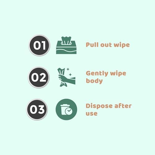 NAVZA® Pet Wipes for Dogs & Cats, 200 Count (2 x 100 Packs), Hypoallergenic Unscented Grooming Wipes for Paws, Butt & Body, Rinse-Free Dog Wipes Daily Cleaning for Sensitive Skin, 20 x 20 cm - Image 6