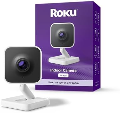 Roku Indoor Camera, Home Security with 1080p HD Color Night Vision, 1-Pack by Roku