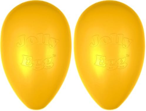 Jolly Pets Jolly Egg Dog Toy, 8 Inches/Medium, Yellow (Pack of 2) by JollyPets