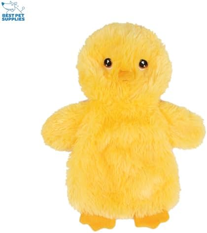 Best Pet Supplies Interactive Squeaky Dog Chew Toy, Ideal Dog Toys for Chewers, Small, Medium & Large Dogs, and Fetch Lovers - Crinkle Chicken (Yellow, Pink, Blue), Large - Image 3