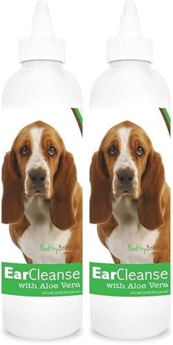 Healthy Breeds Basset Hound Ear Cleanse with Aloe Vera Cucumber Melon 8 oz (Pack of 2) by HealthyBreeds
