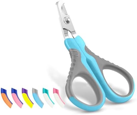 WePet Pet Nail Clippers U07.1, Professional Claw Trimmer, Bended Scissor Special for Cats, Kittens, Dogs, Puppies, Small Animals, Grey/Maya Blue by WePet