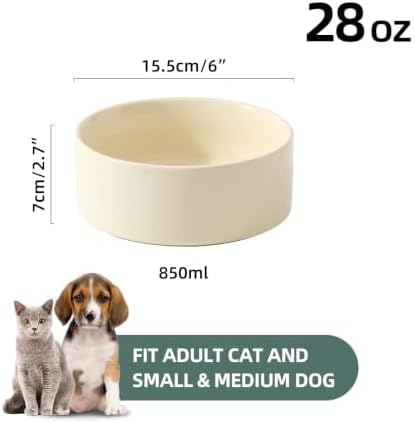Havniva Cat Bowls Set of Two, 6.1” Ceramic Cat Food Bowls, Cat Water Bowl - Image 2