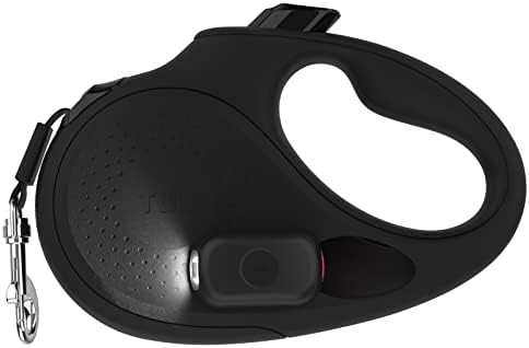 TUG Oval 360° Tangle-Free Retractable Dog Leash | Flashlight Included | Integrated Waste Bag Dispenser Pocket (Small, Black) by TUG