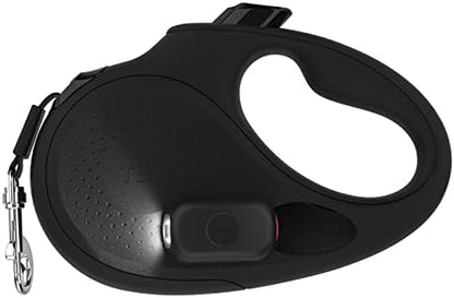 TUG Oval 360° Tangle-Free Retractable Dog Leash | Flashlight Included | Integrated Waste Bag Dispenser Pocket (Small, Black) by TUG