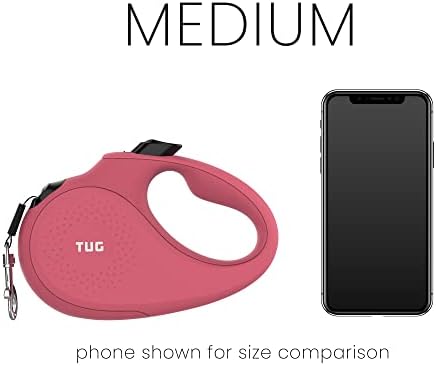 TUG Monochrome 360° Tangle-Free Retractable Dog Leash | 16 ft Strong Nylon Tape (Medium, Pink) - Image 5