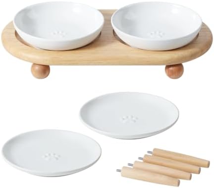 Havniva Elevated Cat Bowls, Cat Food and Water Bowl Set, Ceramic Cat Bowl by Havniva
