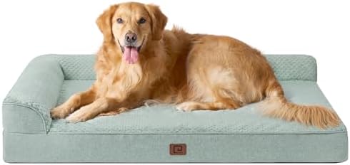 EHEYCIGA Extra Large Dog Bed Othorpedic, Memory Foam XL Dog Bed with Washable Removable Cover, Waterproof Pet Sofa Couch XLarge Size Dogs with Nonskid Bottom, 44x32x6.5, Greyish Green by EHEYCIGA