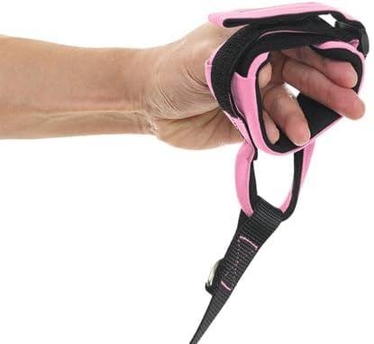 Gooby Wristband Surfer Leash with Traffic Handle - Flamingo Pink, 6 FT - Comfortable Handsfree Leash with Adjustable Dual Handle and Additional Hook