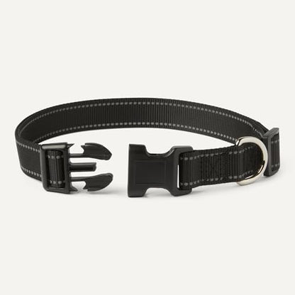 Amazon Basics Reflective Polyester Dog Collar, Adjustable Length 18.5"-29.5", 1.4" W, Quick-Release Buckle for Easy On/Off, Large, Black - Image 3