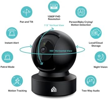 Kasa 1080p Indoor Pan/Tilt Wired Security Camera, Baby & Pet Monitor, EC71 - Image 2