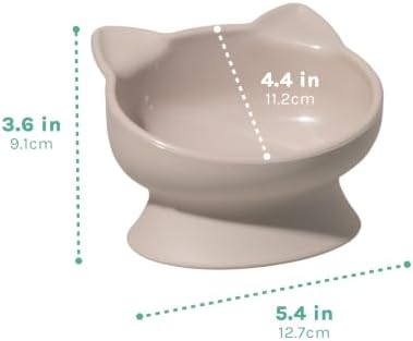 Kitty City Elevated Cat Bowls (Set of 2), Whisker-Friendly Raised Cat Food & Water Dishes, Modern Pedestal Design, Dishwasher Safe, 6.5 oz Each – Pink & Teal - Image 6
